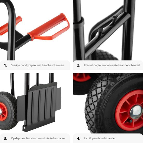 tectake - Trolley bis 100kg - Transportwagen - robust mit ausziehbarem Rahmen.