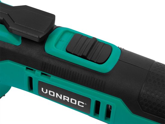 VONROC Akku-Multitool 12V - mit Spachtel, Tauchsägeblatt, Schleifblock und Schleifpapier - Inkl. Akku und USB-Kabel