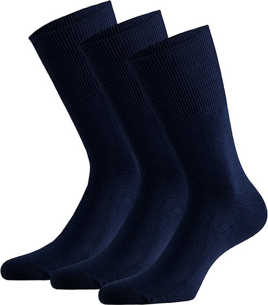 Diabetes Socken - Nicht quetschende nahtlose Socken - 3 Paar - Marineblau - Größe 39-42 - Modal Antipress Socken - Medizinische Socken - Socken ohne Gummizug