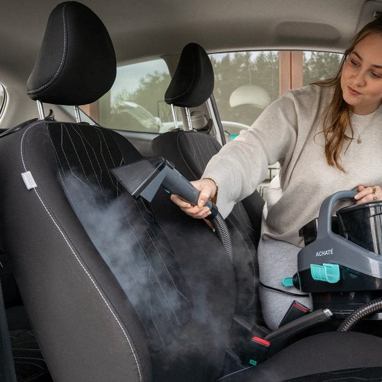 Achaté Fleckenreiniger PRO - Teppichreiniger mit Dampf & Heißwasser - Dampfreiniger - Sofareiniger - Sitzreiniger - Möbelreiniger - Matratzenreiniger - Autositzreiniger - Textilreiniger - Reinigungsmaschine für Teppich, Sofa, Auto, Matratze