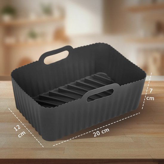 Airfryer Tabletts Silikon - 2 Stück - Heißluftfritteuse - Zubehör - Backpapier - Geeignet für XXL Philips, Ninja, Inventum - Korb - Sicheres Material - Luft
