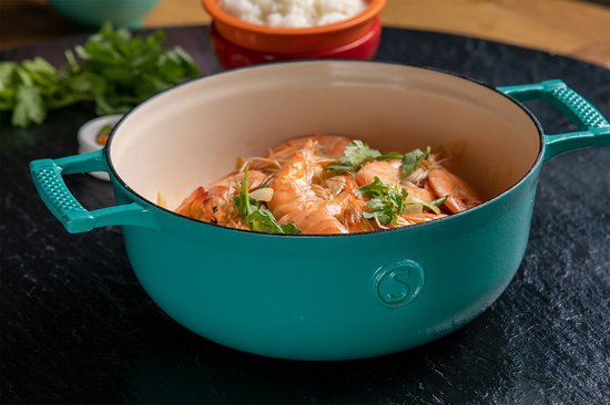 Saveur Selects Voyage Kasserolle - Ø 25 cm - Gusseisen - PFAS-frei - Für Induktion, Gas, Elektro, Keramik - Saveur Blau