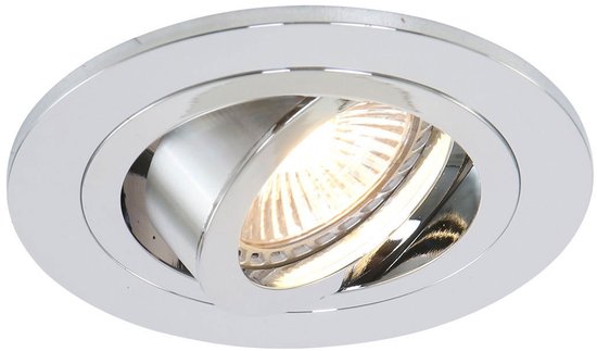 Einbaustrahler Pelite 7304CH in glänzendem Chrom, Ø 10 cm – Modern, schwenkbar, für den Innenbereich geeignet – Steinhauer, Metall, Elektronik, Kunststoff