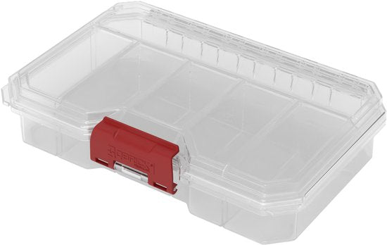 QBRICK SYSTEM Organizer Compact Set 1 B – 4-teilig – Sortimentsboxen mit Facheinteilung – Transparent