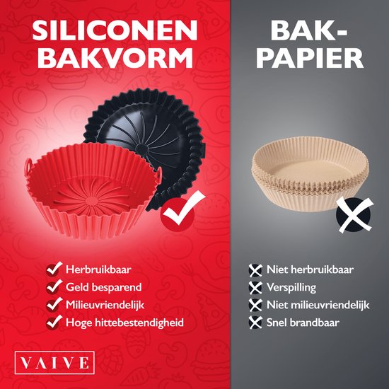VAIVE Silikon Tablett Geeignet Für Airfryer ⌀ 20 - Backpapier Alternative - Zubehör - Backblech - XXL