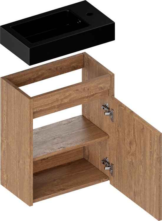 Mirlux Toilettenschrank Eiche Warm - Brunnenschrank - Toilettenschrank - 40cm