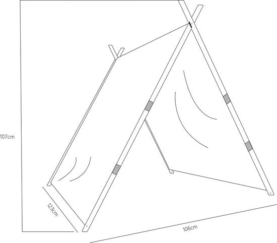 Sunny Como Spielzelt Creme- Wigwam Tipi-Zelt für Kinder - FSC Holzstangen - 123x106x107cm