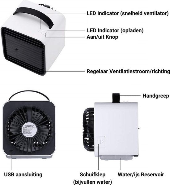 TIKKENS Mini-Luftkühler / Ventilator / Tischventilator / Luftkühler - Dunkelgrün