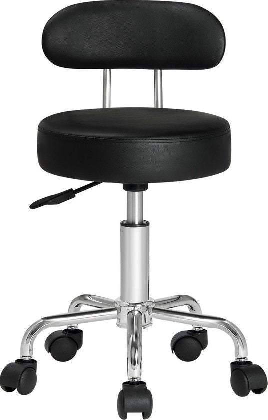 Casaria Drehhocker mit Rückenlehne - Sitzhöhe verstellbar 46 - 60 cm