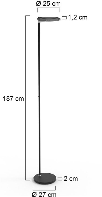 Steinhauer Stehleuchte Turound - schwarz - Metall - 27 cm - eingebautes LED-Modul - 2993ZW