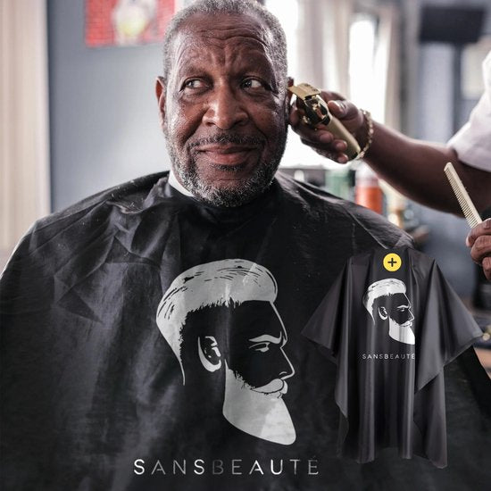 Professionelle kabellose Haarschneidemaschine + Barbiermantel - Haarschneidemaschine für Männer - Sansbeauté® - Cheveux Hair - Haartrimmer - Friseur-Haarschneidemaschine - Haarschneider - Barttrimmer - Trimmgerät - Barbier-Haarschneidemaschine - Barbier-T
