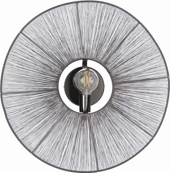 Mica Decorations Bodil Wandleuchte - H18 x Ø60 cm - Metall - Schwarz