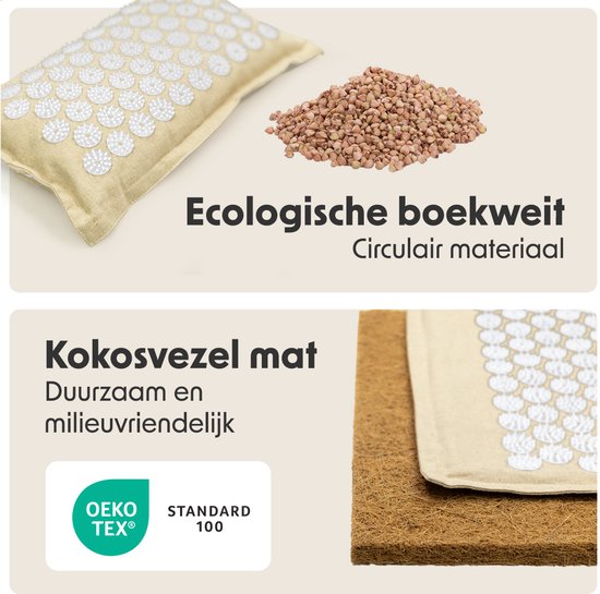 Akupressurmatte - Eco - Natur/Weiß