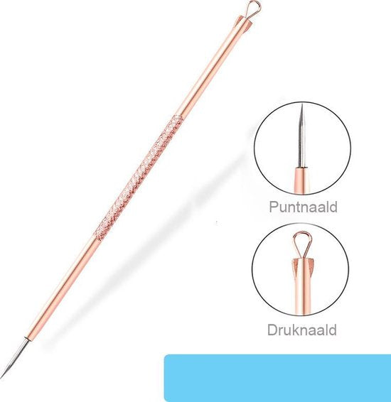 TibaGoods Premium Mitesserentferner - Porenreiniger mit 6 Aufsätzen Mitesser entfernen - Akne - Komedonenlöffel - Hautpflege