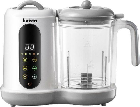 Livista® - Babymixer und Dampfgarer - Großes Fassungsvermögen - Babynahrungsmaschine - Dämpfen, Mixen und Erhitzen - für gesunde Babynahrung