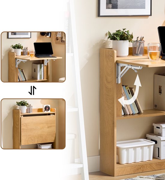 SoBuy FWT92-N Klappbarer Schreibtisch - Holzverbundstoff, 63x82x20cm