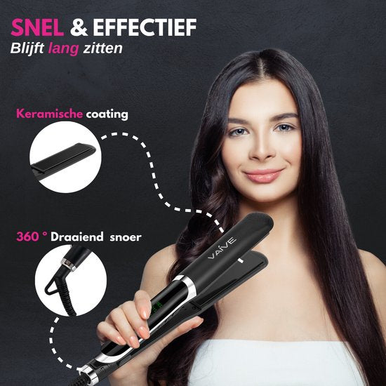 VAIVE Glätteisen - 2 in 1 - Glätten und Locken - Keramik - 60ºC - 230ºC - Lockenstab