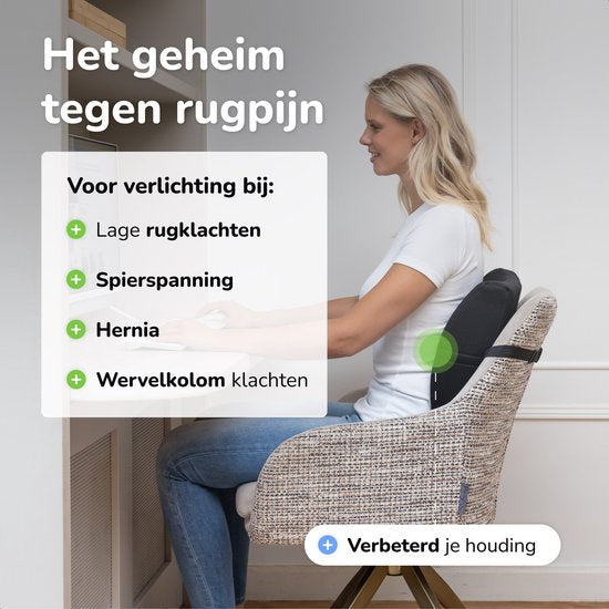 Alyze Ergonomisches Rückenkissen - Lumbalkissen Auto - Unterer Rücken - Lesekissen - Memory Foam - Rückenstütze Bett & Sofa - Orthopädisches Stützkissen mit waschbarem Bezug