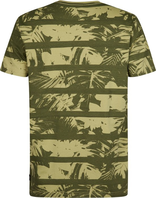 Petrol Industries – Herren-T-Shirt „Harbor“ mit Allover-Print – Grün – Größe XXXL