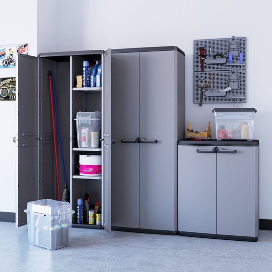 Keter - Aufbewahrungsschrank - 1 Fachboden - 39x68x83cm - Dunkelgrau/Schwarz