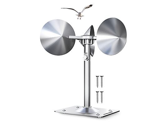 Vulpes Goods Vogelverjager VG-VVZ1 – Wind Rotatie – Reflektierende Spiegel – 29 cm – Silber
