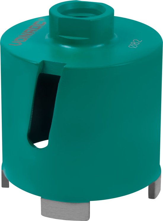 VONROC Diamant-Kastenbohrer SDS-Plus - 82mm - Universal - Inkl. Diamantbohrkrone, Zentrierbohrer, Extrusionsstift und SDS-plus Adapter