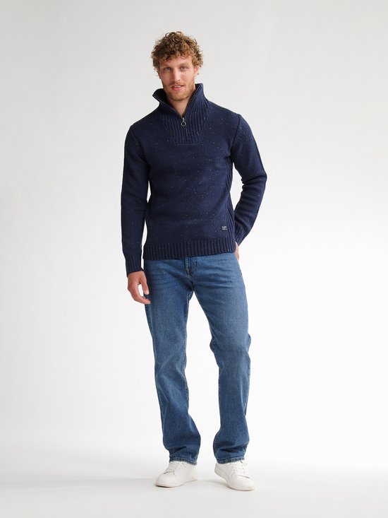 Petrol Industries – Herren-Strickpullover „Denver“ mit halbem Reißverschluss – Blau – Größe L