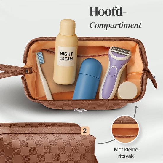 Skycases Travel Essentials - Kulturtasche und Make-up-Organizer - wasserdicht und kompakt - geeignet für Reisen und den täglichen Gebrauch - Unisex - Braun
