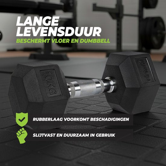 VirtuFit Hexa Dumbbell Pro - 12,5 kg - Sechseckhantel - Langlebig und strapazierfähig - Krafttraining - Gewicht - CrossFit & Fitness - Geeignet für Anfänger und Profis - Pro Stück verkauft