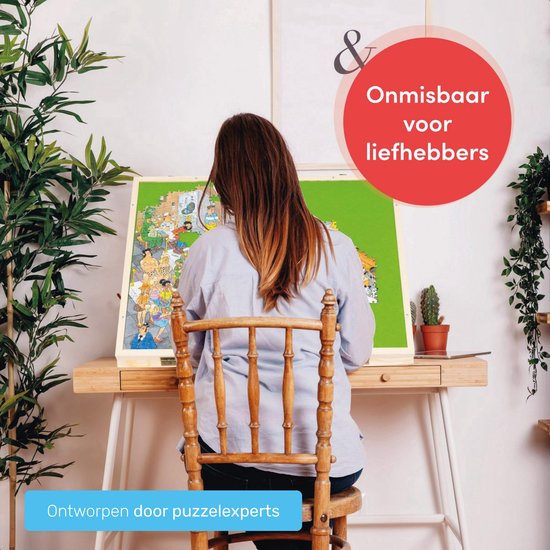 Diydash Verstellbares Puzzlebrett - Für 1000 Teile - Ergonomisches Design - Braunes Holz