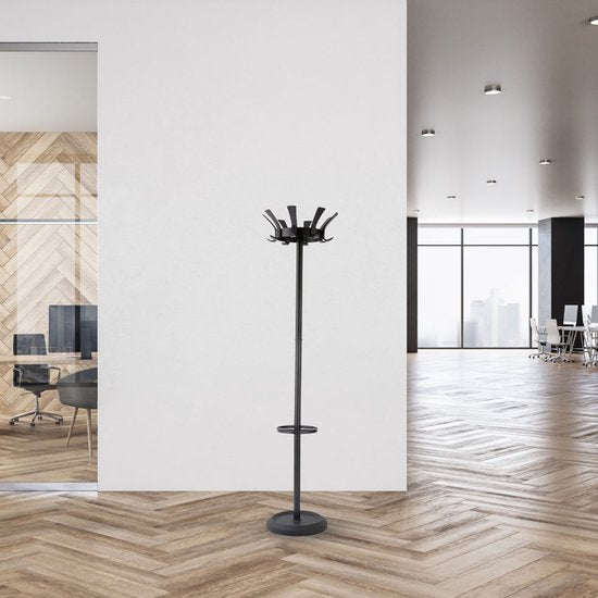 BRASQ Garderobenständer London CS300 - Schwarz - Stahl - Garderobenständer stehend - 181 cm - Modern