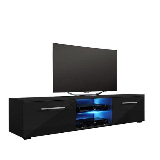 TV-Möbelschrank Tenus -TV-Sideboard - mit LED-Beleuchtung - schwarz