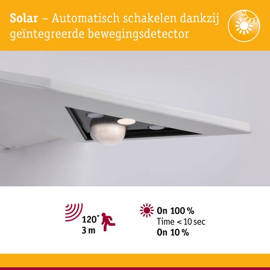 Solar-LED-Hausnummernbeleuchtung Yoko, dämmerungsgesteuerter Bewegungsmelder (IR), IP44, 3000 K, 42 lm, weiß