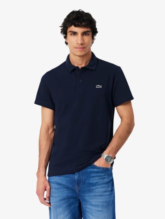 Lacoste Poloshirt, atmungsaktiv, dunkelblau (Navy) – Größe L – Herren