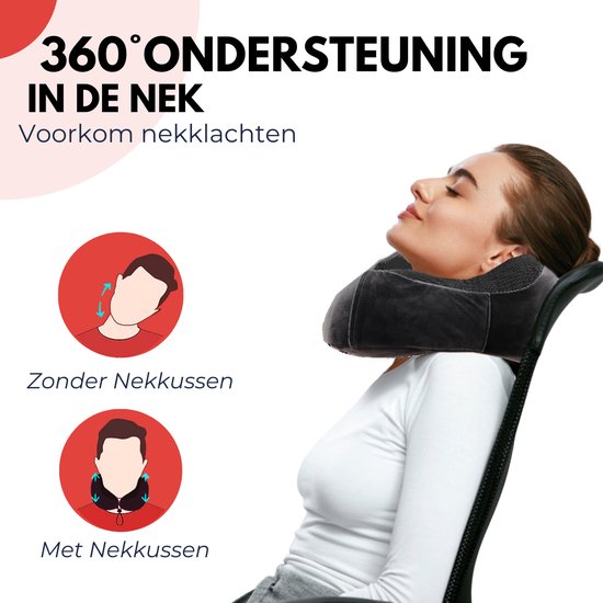 VAIVE Comfort Neck Pillow Airplane & Car - Optimale Unterstützung - Memory Foam - Reisekissen - Plus Sleep Mask & Earplugs