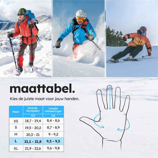 Beheizte Handschuhe - Pro L - 3 Einstellungen - Elektrische Handschuhe - Wasser- und winddicht - Wiederaufladbare beheizte Handschuhe - Schwarz - Saaf Comfort