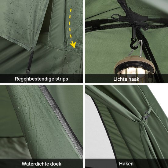 SoBuy OGS32-II-L-GR Aufblasbares Camping-Zelt - Dunkelgrünes Textil 193x145cm