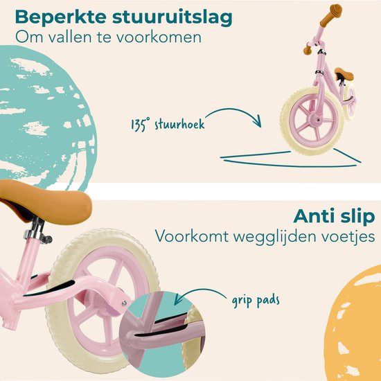 LifeGoods Balance Fahrrad - 2-5 Jahre - Jungen und Mädchen - Balance Bike - Pink
