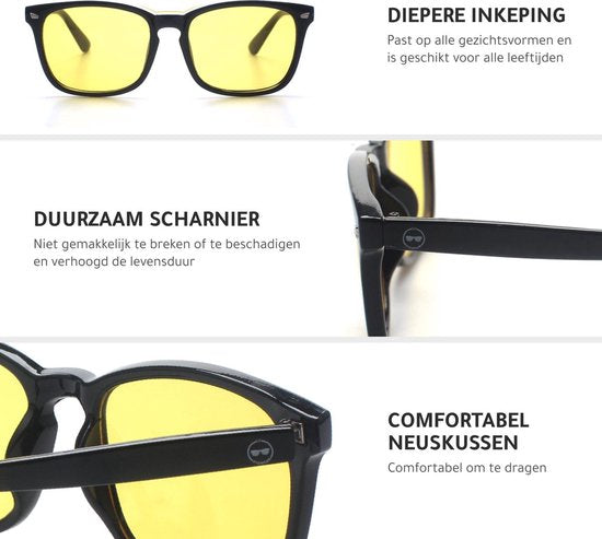 LC Eyewear Nachtbrille - Computerbrille - Abendbrille - Blaulichtbrille ohne Stärke - Nachtbrille für Auto oder Motorrad - Displaybrille - Blaulichtbrille - Autobrille