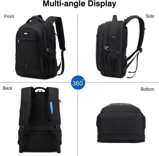Geräumiger Laptop-Rucksack für Arbeit, Schule und Reisen mit USB-Ladeanschluss