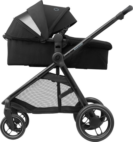 Maxi-Cosi Zelia³ Kinderwagen - Essential Black (schwarzer Rahmen + schwarzes Leder)
