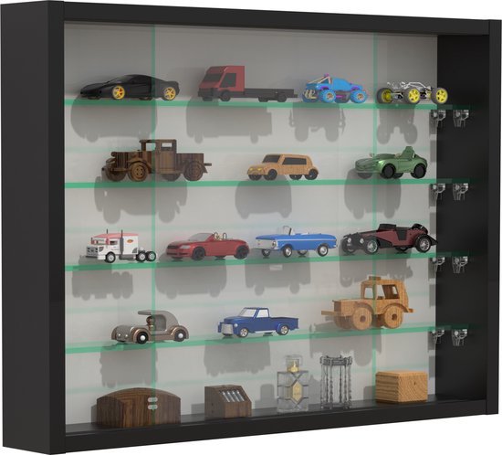 Vitrine stehend Hängevitrine - Glasböden 50 cm breit x 4,5 tief - Schiebetüren