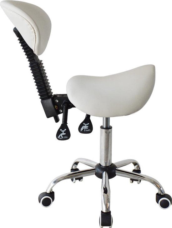 Sattelhocker ergonomische Rückenlehne kippbar - Barbierhocker - tabouret - höhenverstellbar