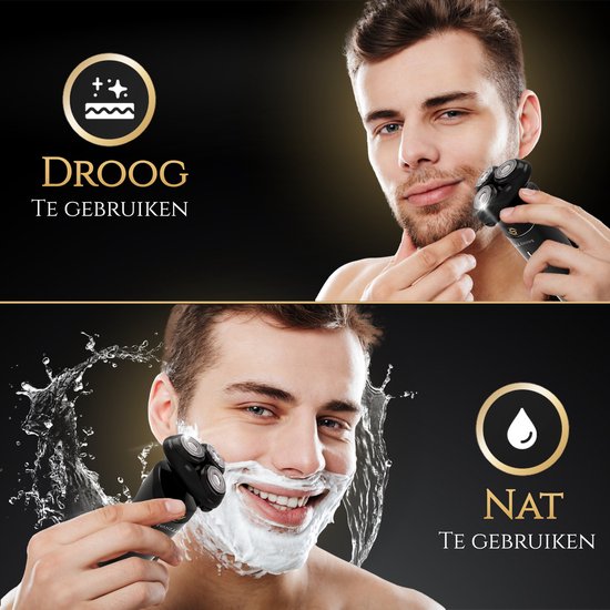 Wellshave 4 in 1 Rasierer für Männer - Mit Trimmer & Nasentrimmer - Nass und trocken - Schwarz