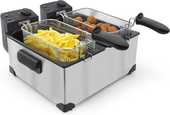 Tomado TDF6001S - Doppelfritteuse - 2 x 3 Liter - Kaltzone - Edelstahl