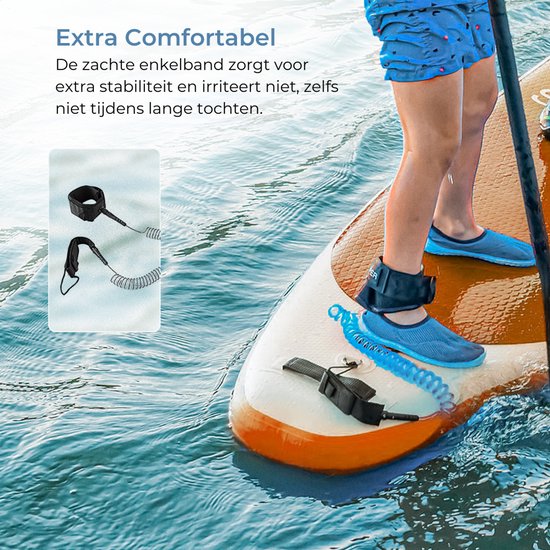 Supper Sup Board XL - Max. 220KG - Aufblasbar - Paddle Board - Wasserdichte Handytasche - Pumpe - Flosse - Leash - Tragetasche - 335 x 81 cm - Orange