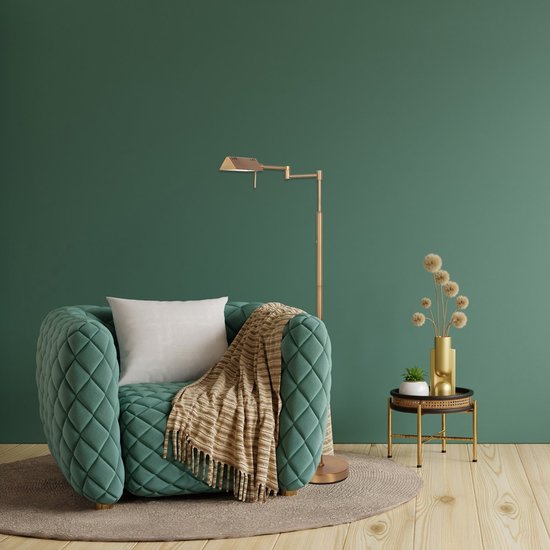 Stehlampe GlowGo 4603BR – Klassische Stehlampe in Bronze von Mexlite mit integriertem Akku, verstellbarem Arm und Dimmer, Höhe 125 cm