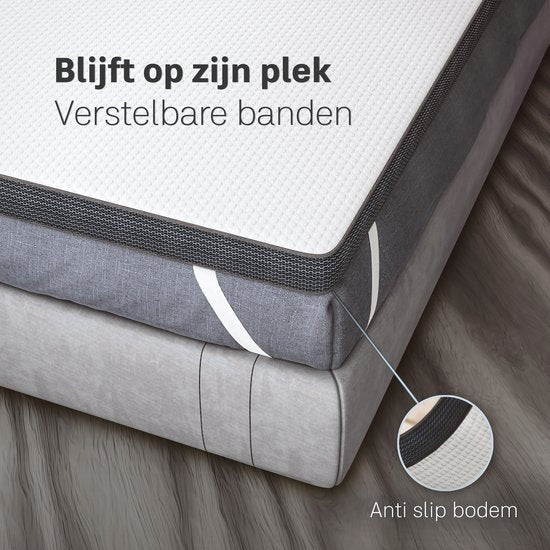 CozySense® Topper 90x200 - Top Matratze - Top Deck Matratze - Memory Foam mit kühlendem Gel - CertiPUR® - Mittlere Festigkeit - 8 CM - Waschbarer Bezug