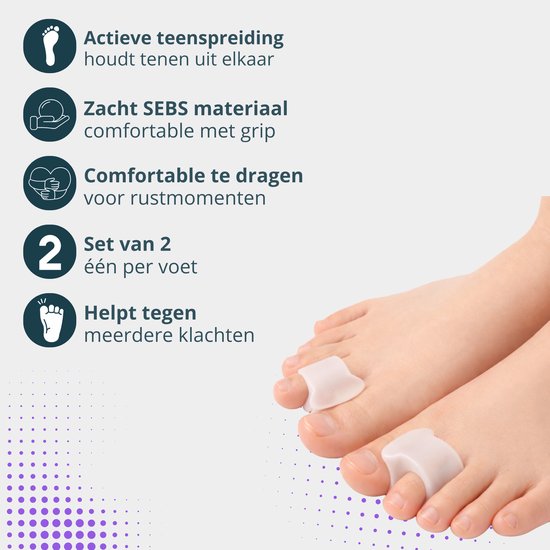 VeryGoods™ Hallux Valgus Zehenkorrektor - Zehenspreizer Großzehe - 2 Stück - Zehenschutz - Hammerzehe - Zehenspreizer