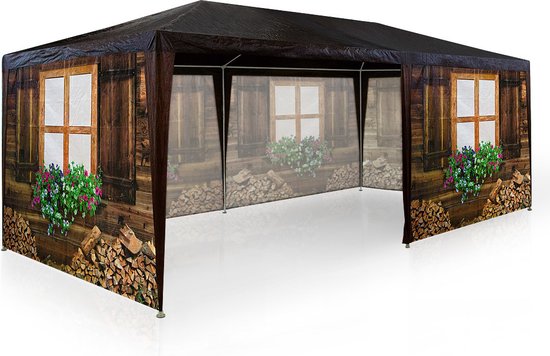 Casaria Partyzelt - Pavillon 18m² 3x6m mit 6 Seitenwänden - Apres Ski